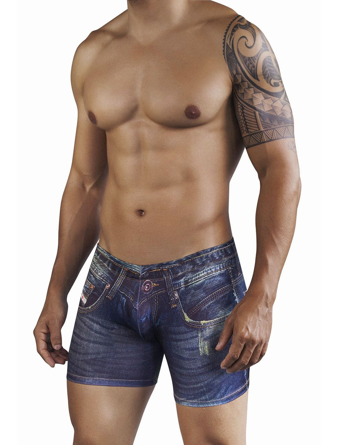 Clever Moda, Denim Jean Boxer Blue